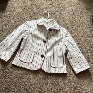 Vintage Talbots Stretch Blazer Sz 4 Cream/Navy/Red